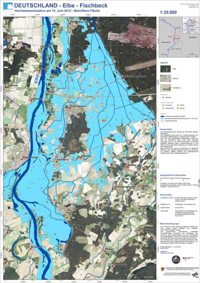 Example of a flood extent map of the River Elbe, Germany 2013